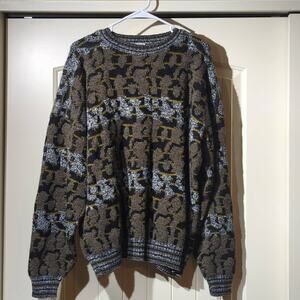 Vintage 90s Adam Sloane Made in U.S.A. Grandpa 51" Chest Sweater